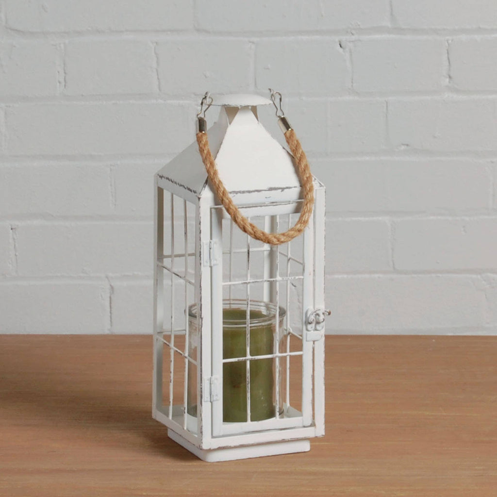 White Metal Lantern - Small