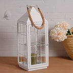 White Metal Lantern - Large
