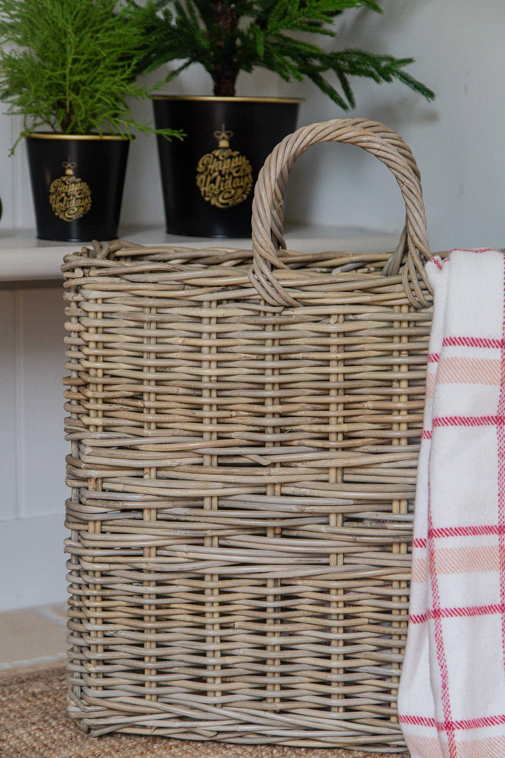 Driftwood Tall Rattan Basket