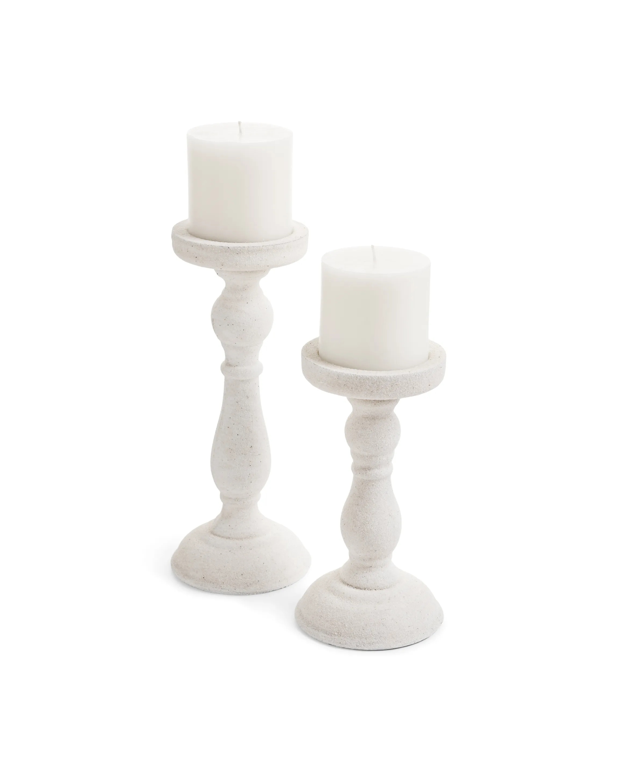 Ivory Stone Candle Holders