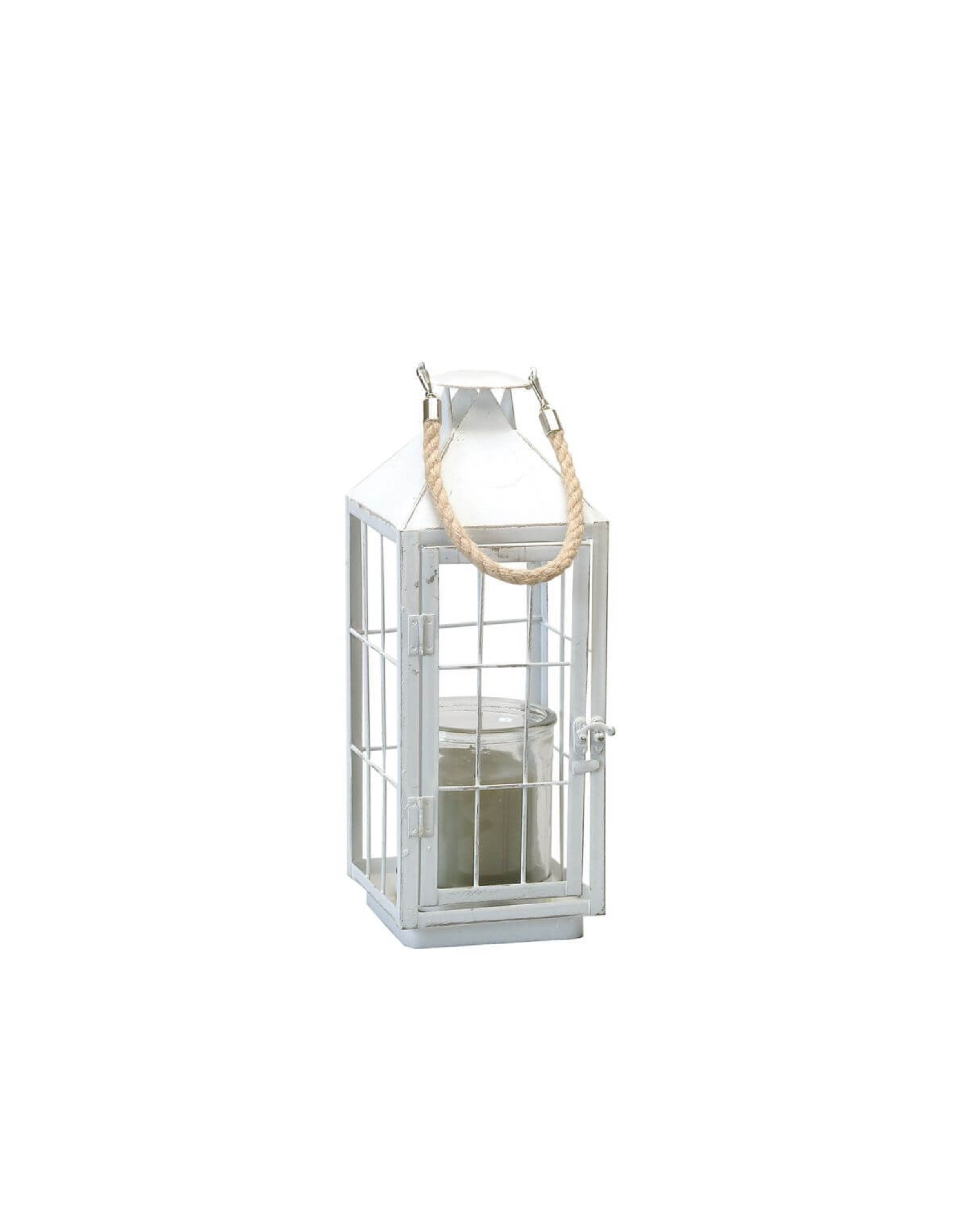 White Metal Lantern - Small