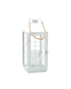 White Metal Lantern - Medium