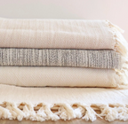 Handwoven Cotton Coverlet, Natural