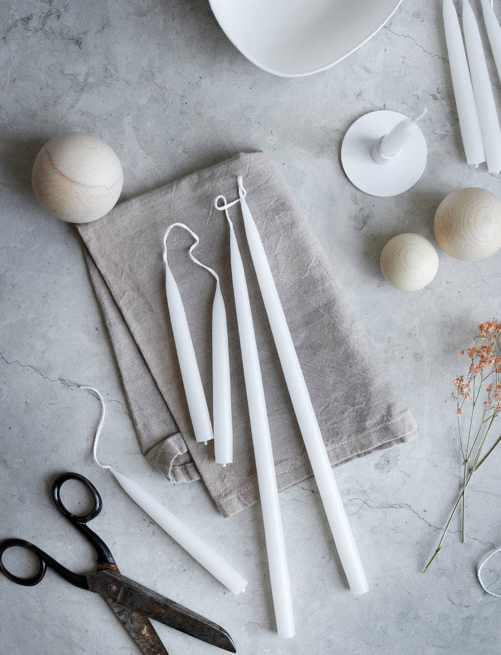 White Taper Candles