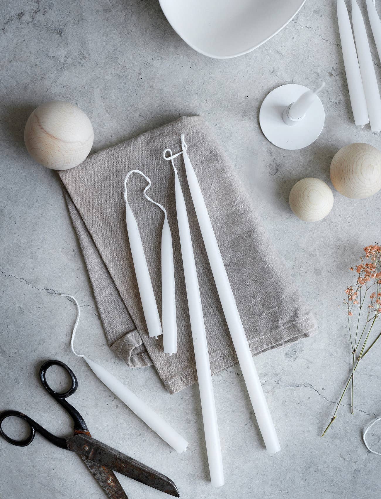 White Taper Candles