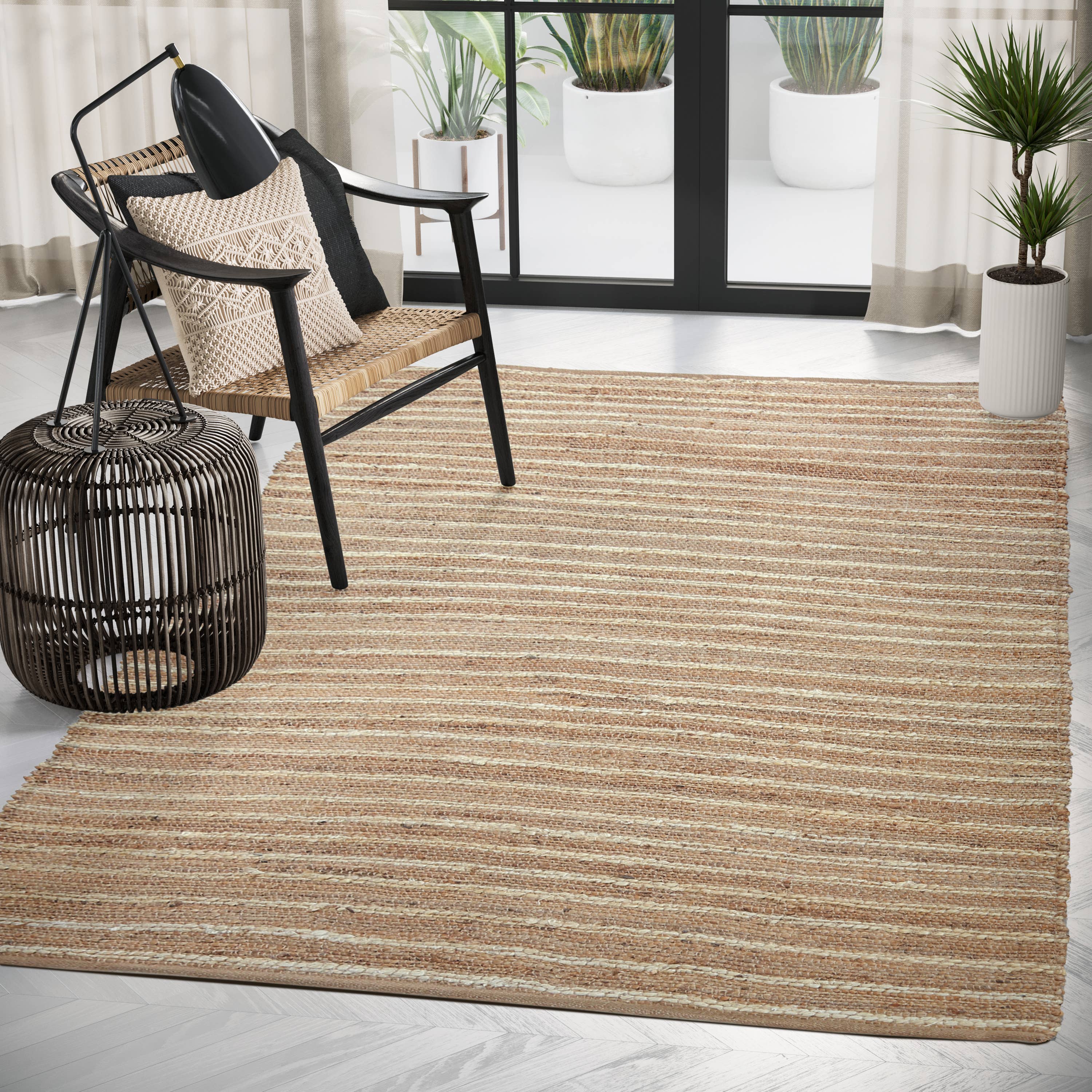 Natural Ivory Stripe Rug