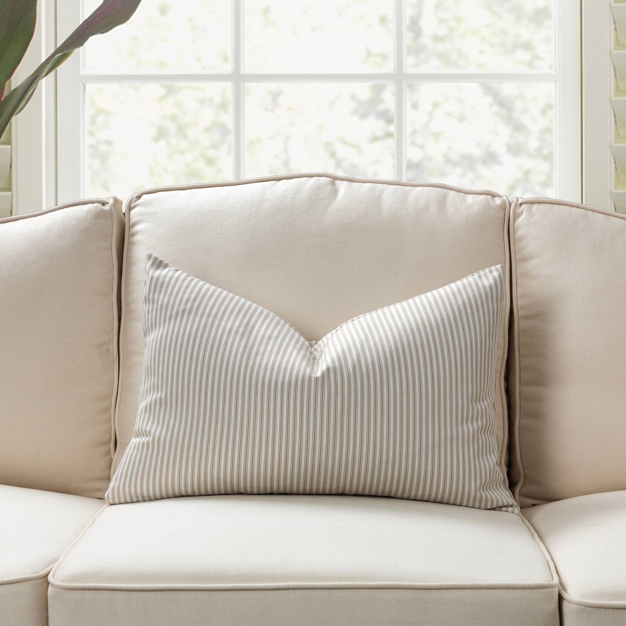 Cabin Stripe Pillow, Beige